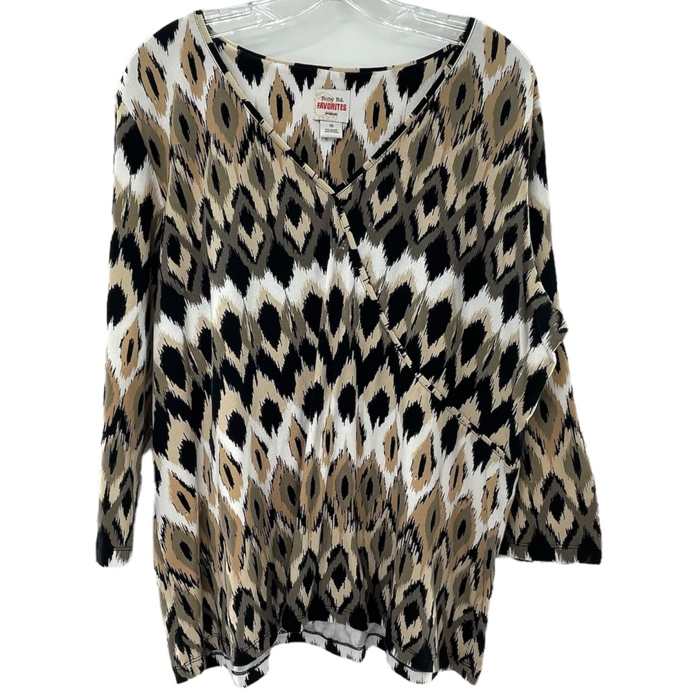Ruby Rd. Favorites Print Blouse Size 1x - image 1